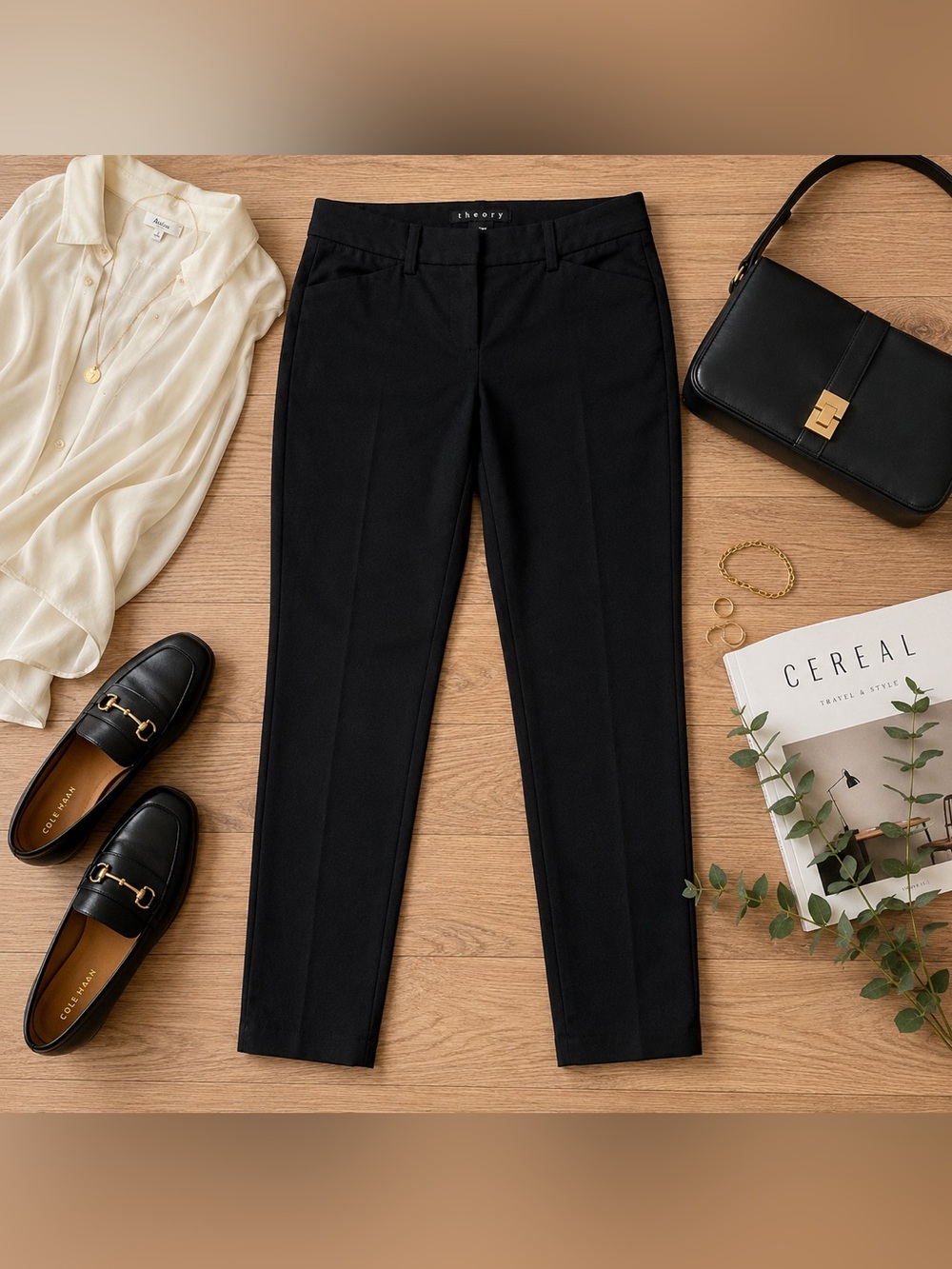 Theory Black Skinny Ankle Pants Size 00 Minimalist Career